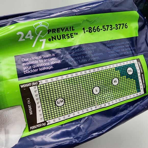 Prevail Daily Underwear 2XL Incontinence Briefs 12Ct Anti Odor Adult 68" - 80" - Picture 3 of 3